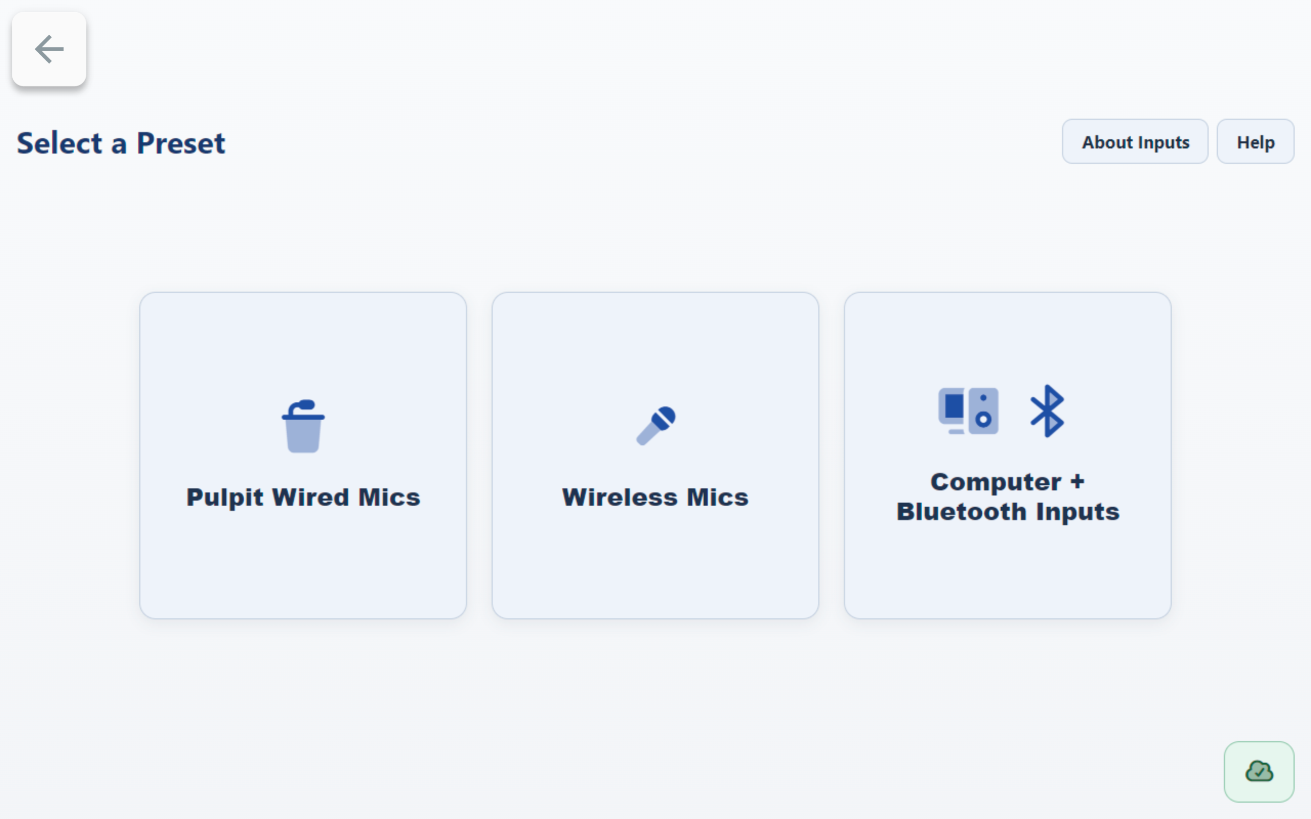 Audio Preset Selection